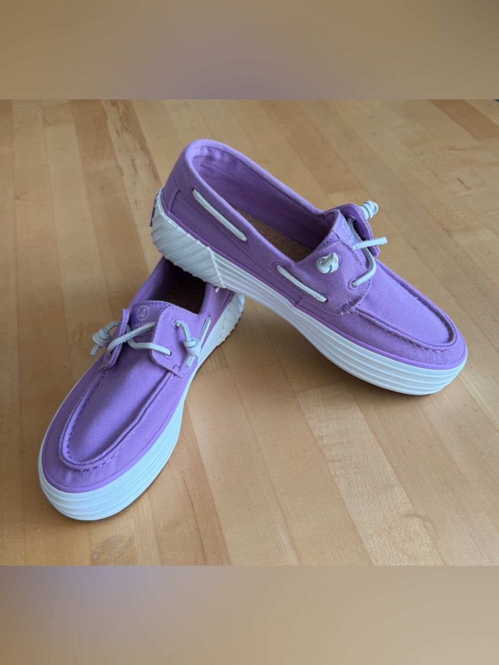 NEW* Sperry Women's Crest Boat Platform Sneakers Purple Lavender Size 8.5 NWO